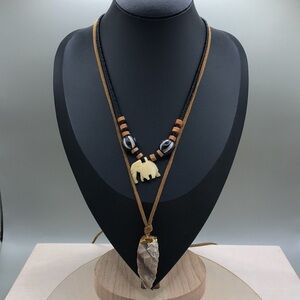 Curated bundle handcrafted boho style rustic carved necklaces vintage + artisan